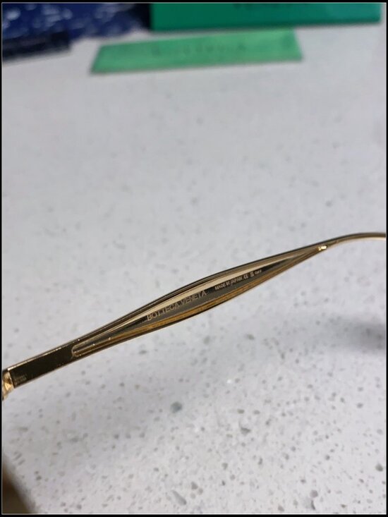 Bottega Veneta Gold Round Retro Sunglasses main image 7